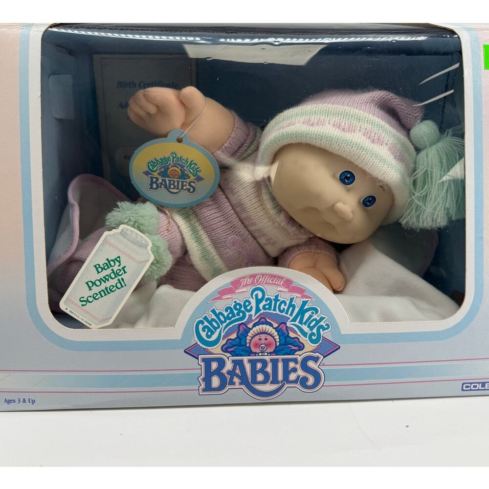 NIB Vintage Cabbage Patch Kids Baby Doll 1987 Coleco Elisabeth Ivy Adoption